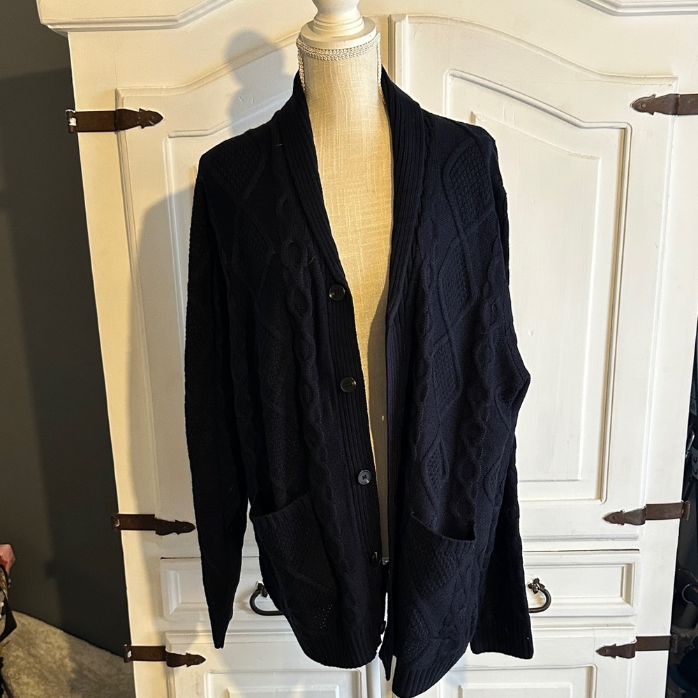 Elegant Black Cable Knit Cardigan